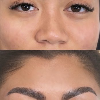 Esthetically Linh  - before & after brow lami + tint! - Sugaring Near Me - Orange, California
