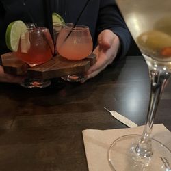 Margarita flight and dirty martini