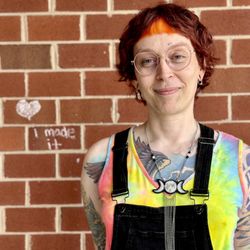 Autonomy Salon And Wellness - Color block and gender affirming cut on Micha Sol-- trans tattooer in the RVA! They work at House or Wands