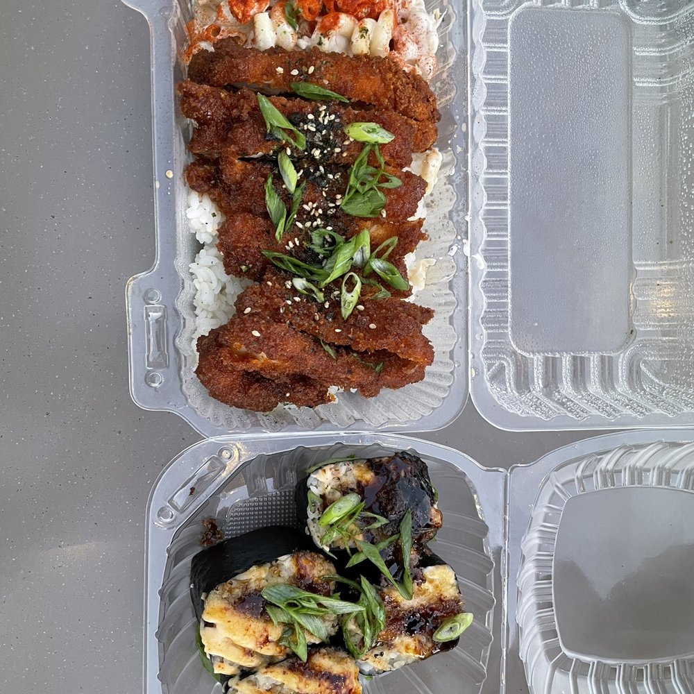 Shootz - Kimchi Butter Katsu Chicken Spam Brulee Musubi - Hawaiian Near Me - Stanton, California Shootz - Kimchi Butter Katsu Chicken Spam Brulee Musubi - Hawaiian Near Me - Stanton, California