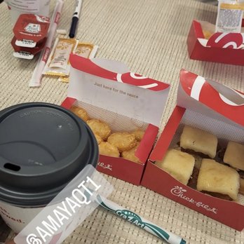 Chick-fil-A - Enjoying our meal while playing bingo! Forgot my phone for points :( - Fast Food Near Me - Oceanside, California