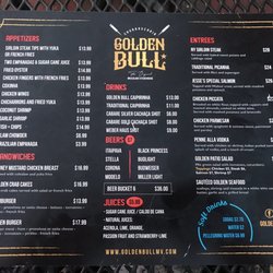 The Golden Bull Brazilian Steakhouse - 7/26/20 menu