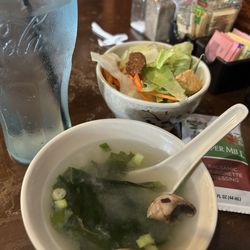 Yamato Steakhouse of Japan - Miso Soup, Water, Salad