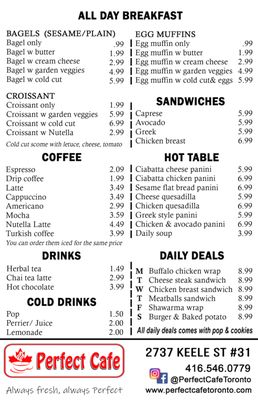 Menu photo 3 Perfect Cafe Toronto, ON
