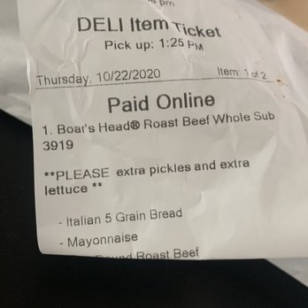 Publix Super Markets - a receipt for a deli item - Grocery Near Me - Spring Hill, Florida Publix Super Markets - a receipt for a deli item - Grocery Near Me - Spring Hill, Florida