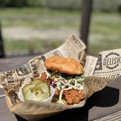 Chicken Shack & Smokehouse - Fried Chicken Sandwich with Pickled Cukes!