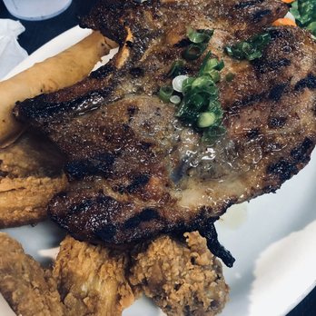 Pho Pasteur Restaurant - Pork chop with fried chicken wing and egg roll - Vietnamese Near Me - Union City, California