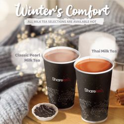 Sharetea - Enjoy the cold weather in comfort, make your usual milk tea in "hot" version!