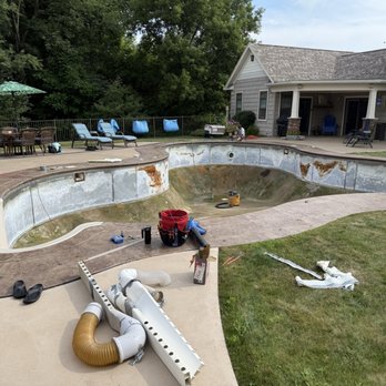 The Pool Coach - Old liner gone. - Pool & Hot Tub Service Near Me