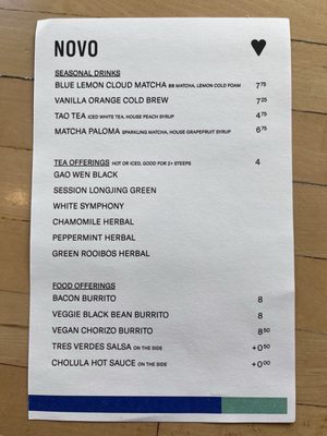 Menu photo 2 Novo Coffee Denver, CO Menu photo 2 Novo Coffee Denver, CO
