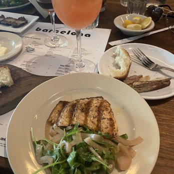 Barcelona Reston - White Sangria & grilled salmon - Tapas/Small Plates Near Me - Reston, Virginia
