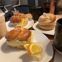 Bacon Egg and Cheese on Pretzel Bagel