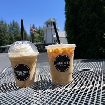 Lighthouse Espresso - Caramel frappe and breve with oat milk-so tasty! - Coffee & Tea Near Me - Port Orchard, Washington