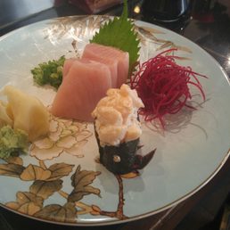 Toro sashimi and choppee scallop. Toro sashimi and choppee scallop.