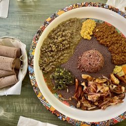 Cafe Abyssinia - Split Red Lentil Stew; Fish Gulash; Lamb Alicha; Kitfo