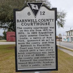 Barnwell County Courthouse Historical Marker - Barnwell County Courthouse Historical Marker, Blackville