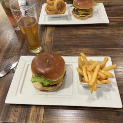 The Preserve Bar and Grille - Burger, fries and Local craft IPA.