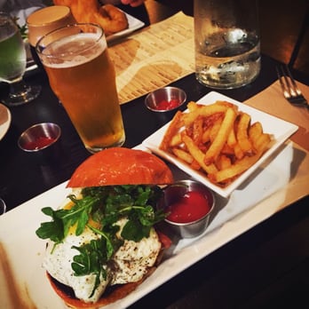 The State - Rise & Shine burger:   Pork belly& egg on an already delicious fat burger - New American Near Me - Redlands, California
