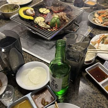New Seoul Korean Charcoal BBQ - Charcoal grill, lots of vegetables - Korean Near Me - Des Plaines, Illinois