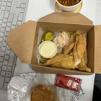 Pies 'n' Thighs - Fried Catfish, Black Eyed Peas Salad, and that heavenly biscuit - Southern Near Me - Brooklyn, New York