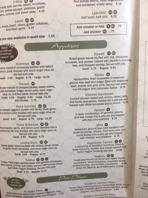 Menu photo 2 Aladdin's Eatery - Worthington Worthington, OH