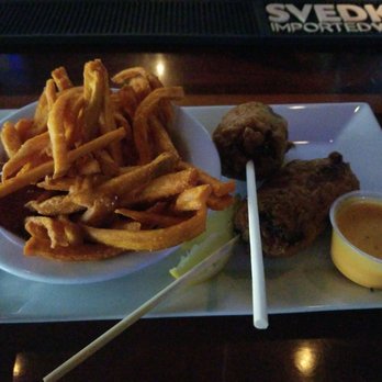 Bricks on Boundary - Crab Cake Corn Dogs Sweet Potato Fries  Delicious - New American Near Me - Beaufort, South Carolina