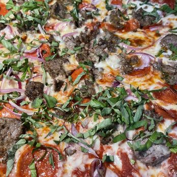 17th Street Grill - Close up of the Meatball Pizza - American Near Me - Tustin, California