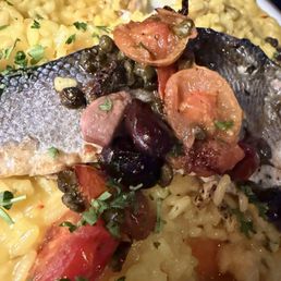Sea bass special with risotto