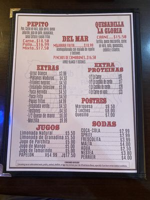 Menu photo 4 La Gloria Grill Kissimmee, FL