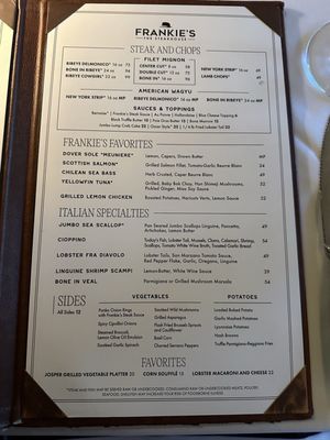 Menu photo 4 Frankie's The Steakhouse Duluth, GA Menu photo 4 Frankie's The Steakhouse Duluth, GA