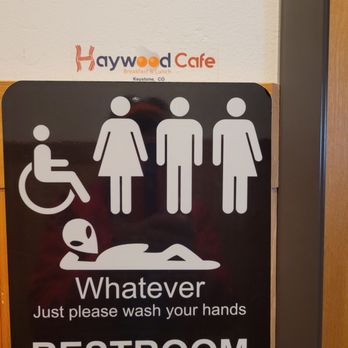 Haywood Cafe - a restroom sign on a door - Breakfast & Brunch Near Me - Keystone, Colorado Haywood Cafe - a restroom sign on a door - Breakfast & Brunch Near Me - Keystone, Colorado