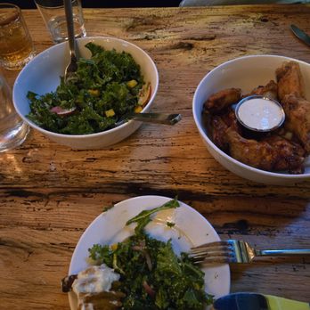 Emmy Squared Pizza - Kale salad and wings - Pizza Near Me - Durham, North Carolina