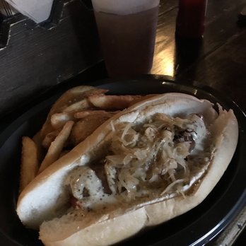 Leaky Cauldron™ - Banger sandwich. - British Near Me - Orlando, Florida Leaky Cauldron™ - Banger sandwich. - British Near Me - Orlando, Florida