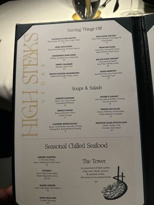 Menu photo 6 High Steaks Vegas Las Vegas, NV