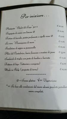 Menu photo 2 Chalet del Lago Anguillara Sabazia, RM Menu photo 2 Chalet del Lago Anguillara Sabazia, RM