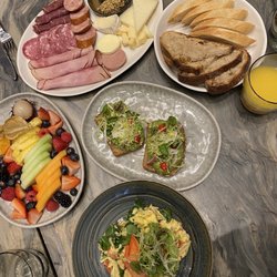 Lobster scramble, avocado toast, European breakfast