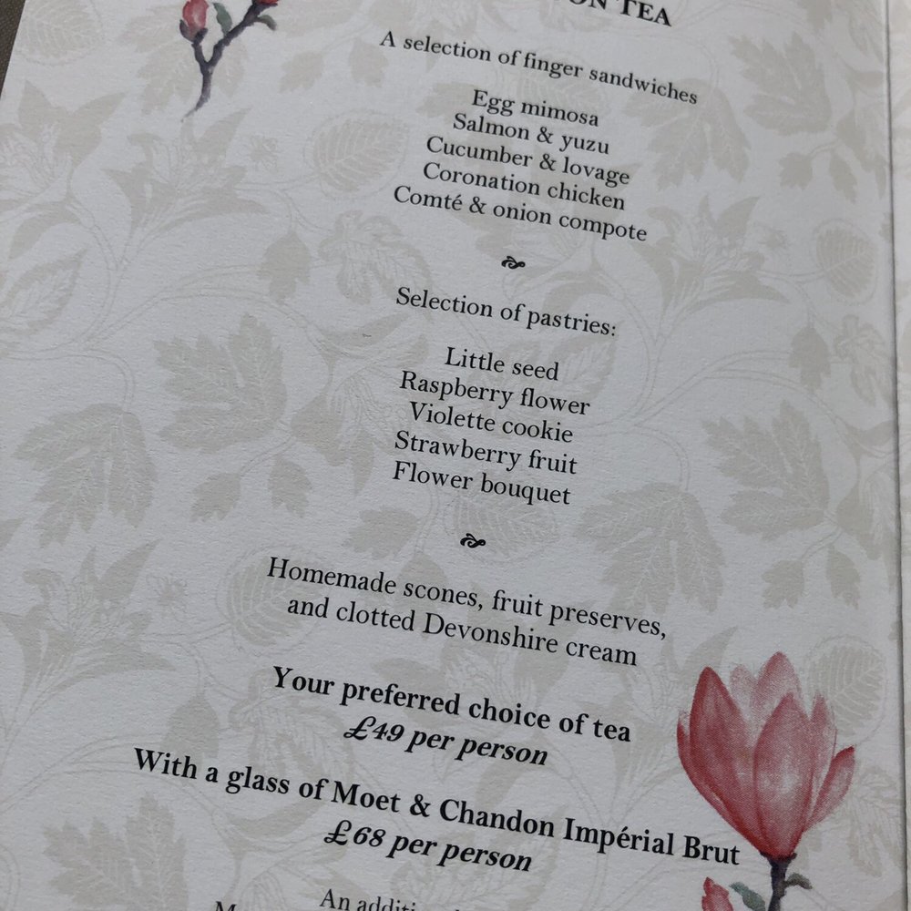 The Lanesborough - Menu - Hotels Near Me - London, XGL
