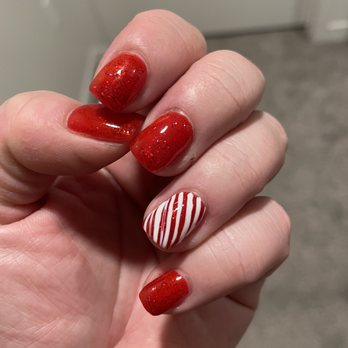 Omni Nails - Candy cane Holiday nails! - Nail Salons Near Me - San Diego, California Omni Nails - Candy cane Holiday nails! - Nail Salons Near Me - San Diego, California