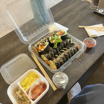 Roll House - Crispy R10 Fried Shrimp Roll, R2 Beef Roll, and R6 Tuna Roll with banchan - Korean Near Me - Santa Clara, California Roll House - Crispy R10 Fried Shrimp Roll, R2 Beef Roll, and R6 Tuna Roll with banchan - Korean Near Me - Santa Clara, California