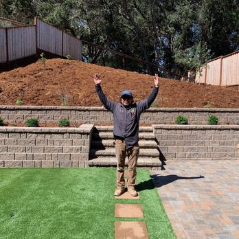 Nine Orange Landscaping - Kim after the project has been completed - Landscaping Near Me