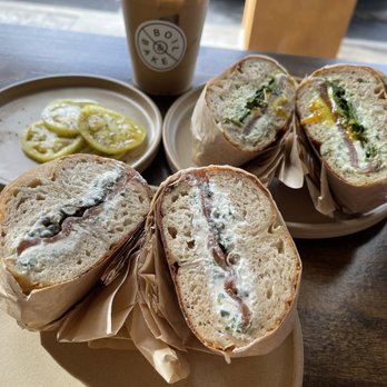 Boil & Bake - The East Village w. tomatoes on the side (front) | Green, Eggs, & Ham (back) - Bagels Near Me - Costa Mesa, California Boil & Bake - The East Village w. tomatoes on the side (front) | Green, Eggs, & Ham (back) - Bagels Near Me - Costa Mesa, California