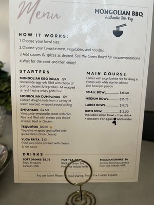 Menu photo 1 Mongolian BBQ Bozeman, MT