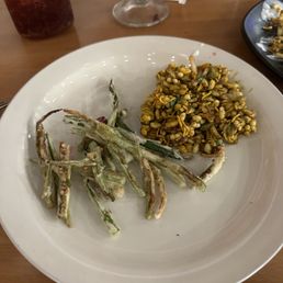 Okra fries and chaat Okra fries and chaat