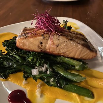 El Moro Spirits & Tavern - Honey glazed salmon and broccolini - New American Near Me - Durango, Colorado
