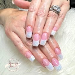 Beauty Nails & Spa - Pink and white glitter