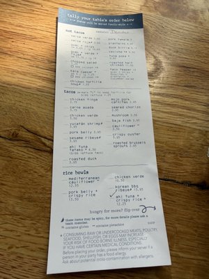Menu photo 2 Bartaco Chastain Park Atlanta, GA