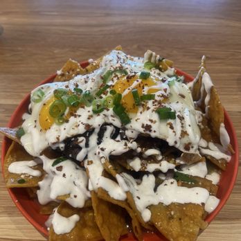 Sweet Bee - Chile verde chilaquiles, beef protein - Desserts Near Me - West Covina, California Sweet Bee - Chile verde chilaquiles, beef protein - Desserts Near Me - West Covina, California