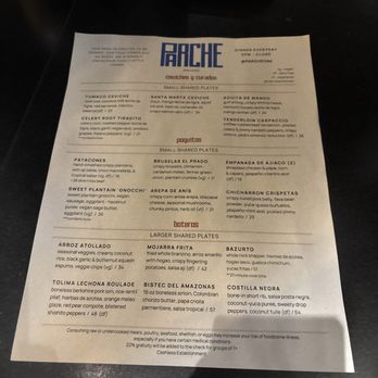 Parche - Menú - Colombian Near Me - Oakland, California