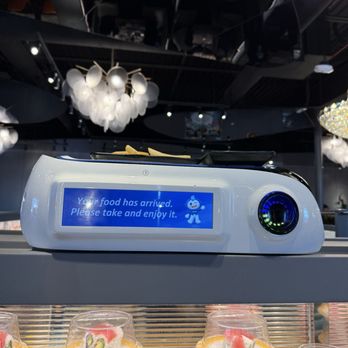 Hokkaido Revolving Sushi - Order off the menu and little robots deliver on a rail above the conveyor. - Sushi Bars Near Me - Columbus, Ohio Hokkaido Revolving Sushi - Order off the menu and little robots deliver on a rail above the conveyor. - Sushi Bars Near Me - Columbus, Ohio