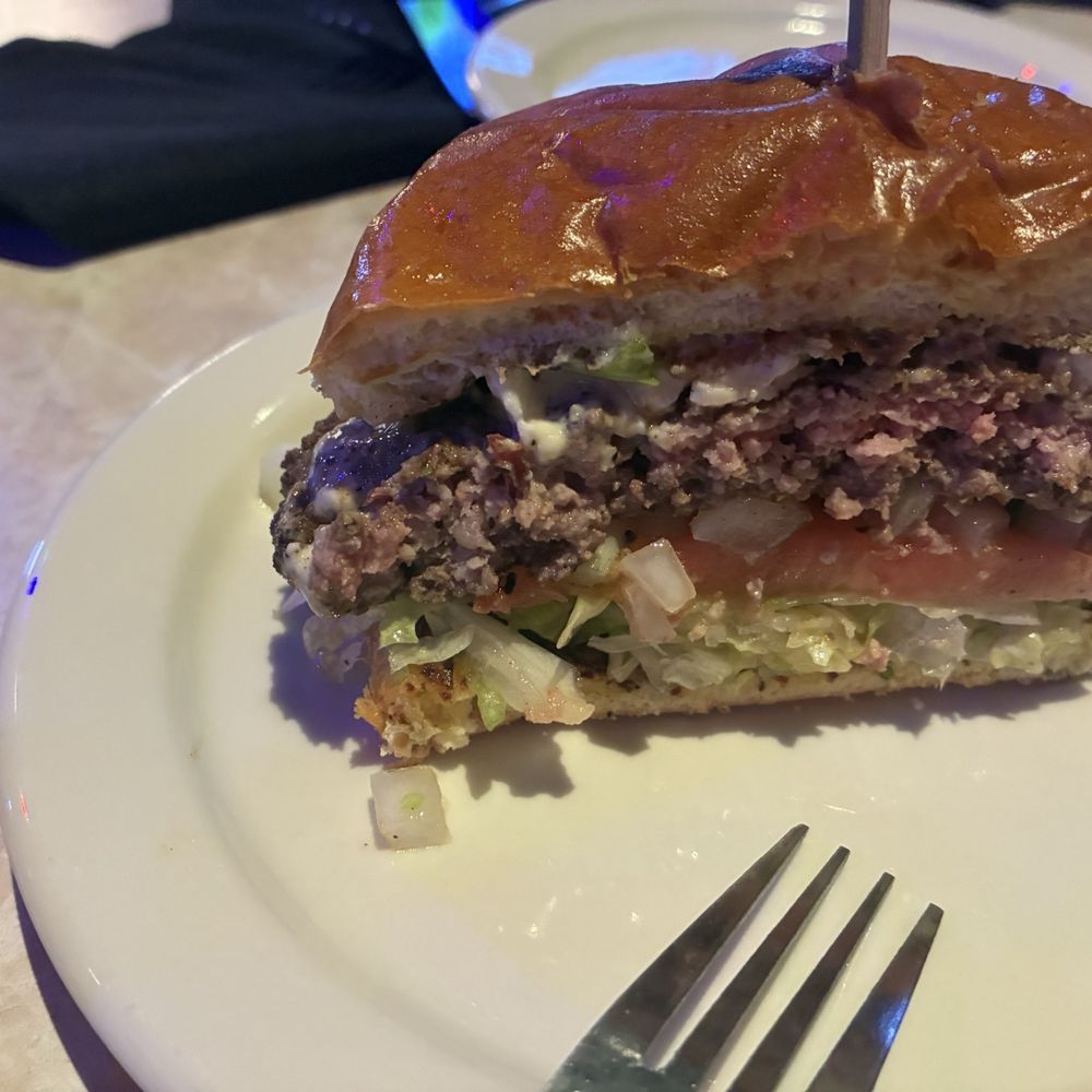 Bubba's 33 - Black Blackened Bleu Burger* perfectly cooked. Well seasoned. I will dream about this. - Sports Bars Near Me - Louisville, Kentucky